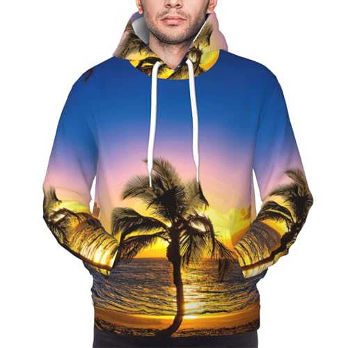 Sweat à capuche hawaïen EdWal en polyester avec poche pour homme