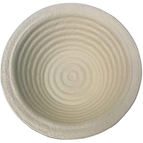 Wood Pulp Fiber Oval Banneton Bread Proofing Basket, Sourdough Proofing Basket, Heavy Duty Bread Banneton Proofing Basket, Non-Stick Sourdough Bread Basket Proofing (Medium Spiral Round) Cover