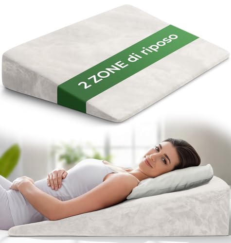 WELL B4 Cuscino antireflusso adulto da Lettura con Memory Foam