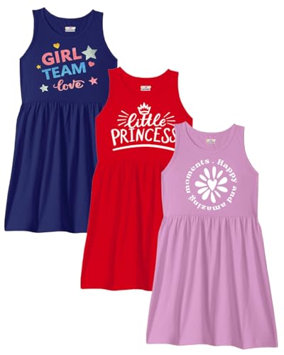 Image of Kuchipoo Girls Regular Fit Cotton Frocks - Pack of 3
