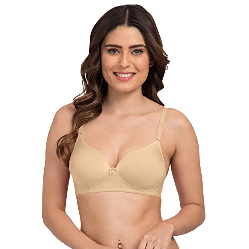Image of Tweens - Heavily Padded Semi Push-Up Bra - Polyamide Fabric - 3 /4th Coverage, Wireless, Multiway Straps, Seamless - Everyday T-Shirt Bra
