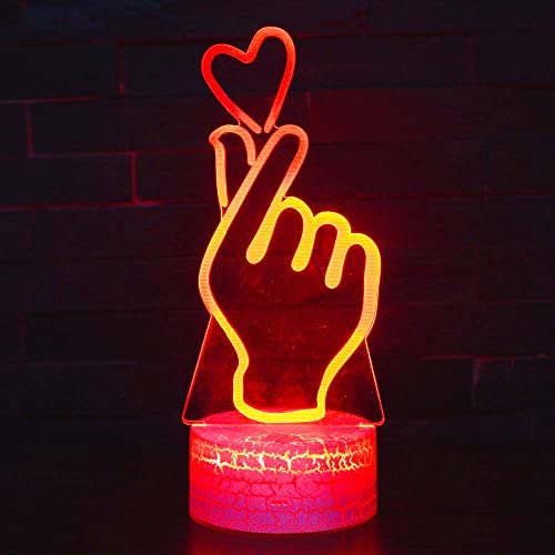 Jinson well Lampada 3D con cuore a forma di cuore