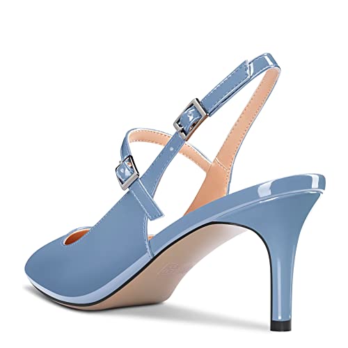 Castamere Women Mid Heel Pointed Toe Slingback Pumps Wedding Prom Dress 2.6 Inches Heels3