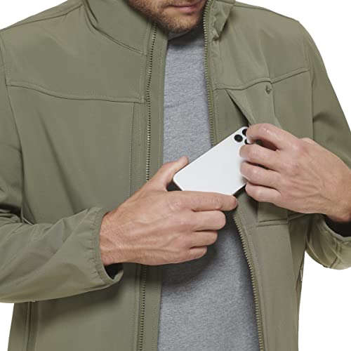 Dockers Men's Clean Zip-Up Softshell Jacket, Olive, Large - image 3