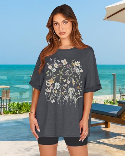 Oversized Tshirts for Women Summer Short Sleeve Casual Basic Tee Tops Loose Fit Shirts2