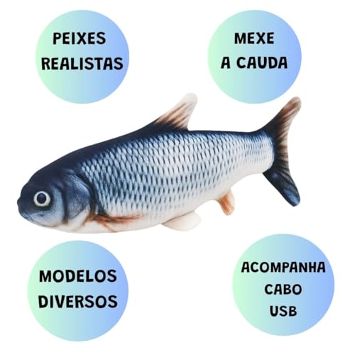 Brinquedo de Gato Peixe Elétrico USB