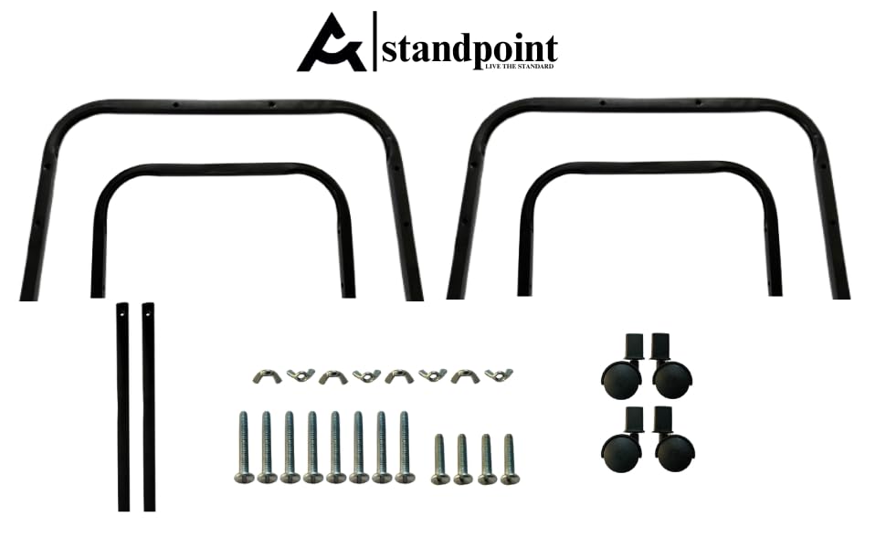 Image of StandPoint | Iron Cooler Trolley Stand | Black | 100kg Load Capacity | Heavy Bush Wheels for Smooth Mobility | Rust-Resistant | Easy Fit | Made in India