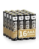 EBL Gold Pro Rechargeable AAA Batteries 1.2V 1100mAh NIMH Battery Upgraded High Performance AAA Batteries Precharged Triple A Battery - 16 Packs