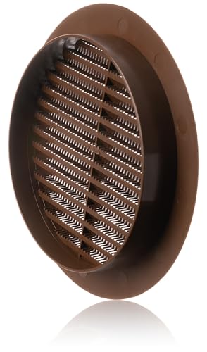 diameter 150mm / 6 inch Plastic Round Ventilation Grille with Anti-Insect Mesh - Brown Air Vent Cover, 150mm / 6'' - Image 3