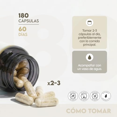 Miniatura 6 de Multi Colágeno Hidrolizado Puro 1650mg + Vitamina C 53mg. Colágeno Tipo I, II, III, V y X, 180 cápsulas. Favorece la Salud de Piel, Cabello, Huesos y Articulaciones. N2 Natural Nutrition.