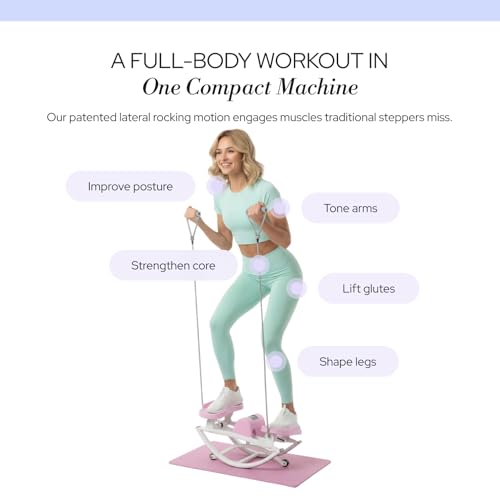 Image of The Rock Stepper - Side to Side Rocking Stepper Machine for Home Workouts - Low Impact Indoor Cardio Leg Glute and Core Training - Quiet Compact Step Rocker Exercise Equipment