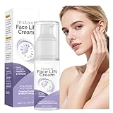 Instant Face Lift Cream, Skin Tightening Cream for Face & Neck, 2-Minute Rapid Wrinkle Remover & Puffy Eyes Treatment, No White Residue Invisible Formula, Perfect for Sagging Skin & Daily Makeup Prep