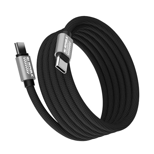 Image of Nu Republic Blaze Fusion-M 100W Self Binding Magnetic Type-C to Type-C 1m Fast Data Charging Nylon Braided Cable (Compatible with Mobile, Tablet, Laptop, Speakers, Grey, One Cable)
