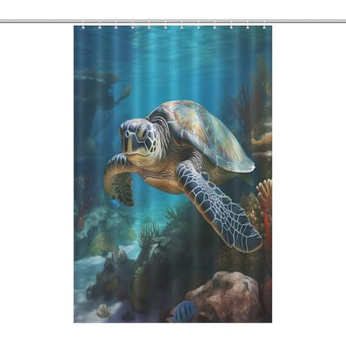 Rideau de douche tortue de mer en polyester imperméable 122x183cm - 7