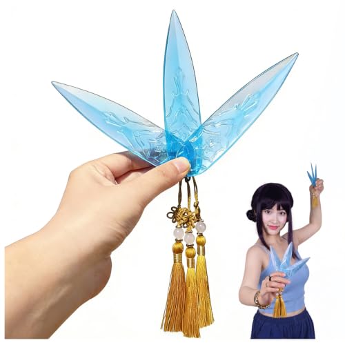 DISGIVO 5 Inches Soft Plastic Semi-Transparent Daggers Prop Costume for Cosplay(Blue (3 Pcs))