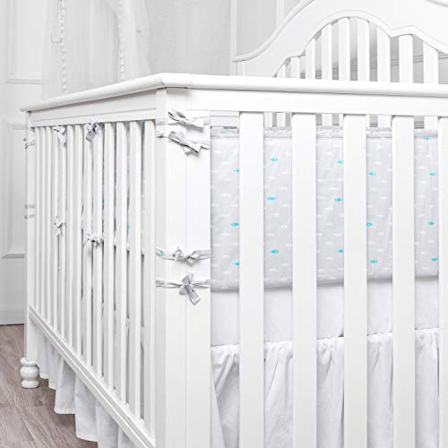TILLYOU Cotton Collection Baby Safe Crib Bumper Pads for Standard Cribs