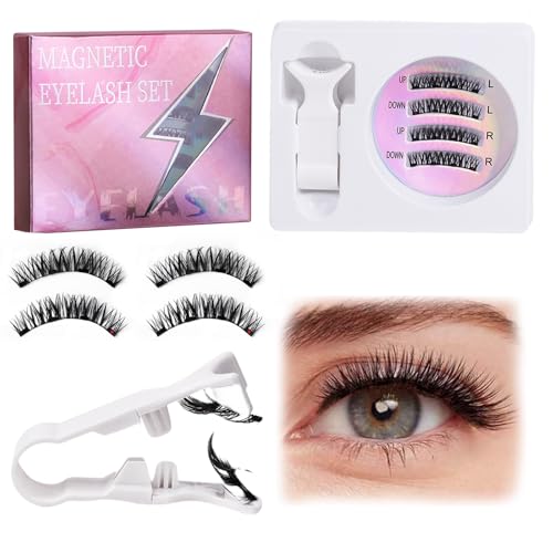 Eyelashes Magnetic Eyelashes Natural look Best Magnetic Lashes Kit with Applicator Reusable False Eyelashes Magnetic for Beginners Easy to Wear and Remove Magnetic Eye Lashes No Glue Eyeliner Needed