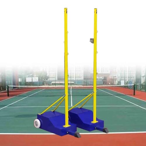 LYDZUSDP Portable Badminton Net Stand,Indoor Outdoor Volleyball Poles with Weighted Base/Net,Freestanding Badminton Net Frame(Badminton+airvolleyballnet)