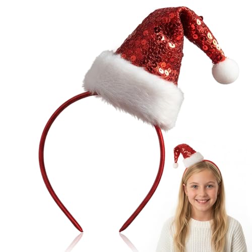 ForBaysy Christmas Hat Headbands For Women and Girls Santa Xmas Hat For Christmas Party Decoration Headwear