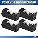 1InTheOffice Desk Tape Dispenser, Black 4 Pack (Desktop Tape Dispenser)