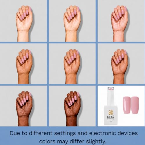Image of BOLT BEE 15ML Gel Nail Polish 1Pc Clear Pink Glitter Nail Polish Soak Off UV LED Nail Gel Polish Nail Art Starter Manicure Salon DIY at Home, 0.5 OZ (1) (118)