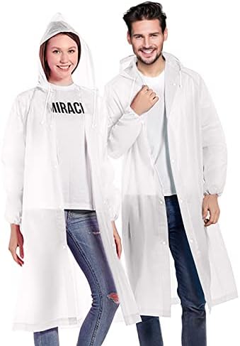 NVioAsport Rain Ponchos for Adults, Reusable Lightweight Rain Coat for Men and Women with Drawstring Hood and Elastic Cuff Sleeves