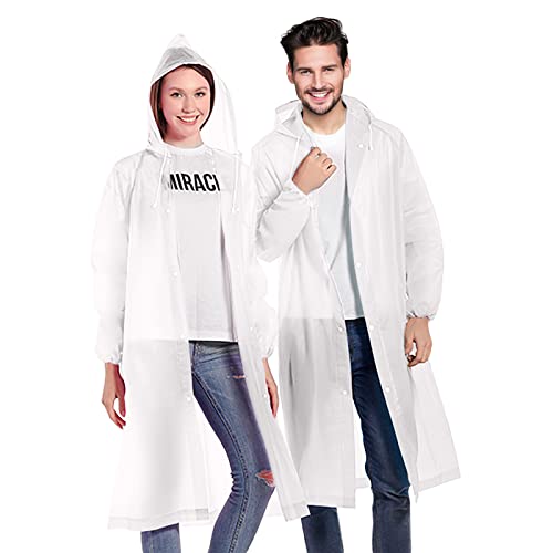 Nvioasport Rain Ponchos For Adults, Reusable Lightweight Rain Coat For Men And Women With Drawstring Hood And Elastic Cuff Sleeves #TOP2