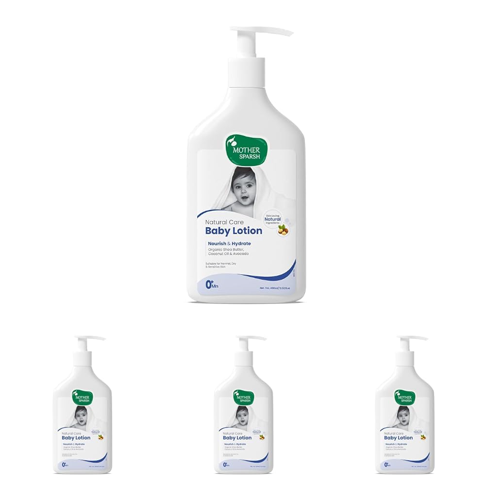Mother Sparsh Natural Care Baby Body Lotion-400ml | Baby Lotion For All Skin Types | With Organic Shea Butter, Coconut Oil & Avocado | Suitable for Newborn Sensitive Skin (Pack of 4)-image-21
