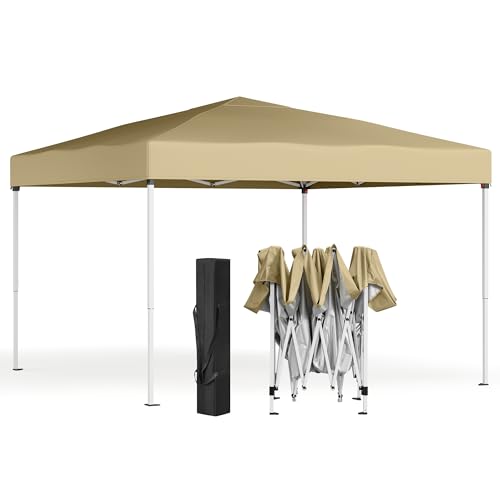 SONGMICS Gazebo 3 x 3 m, Tendone Pieghevole, Protezione Solare,