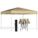 SONGMICS Cenador 3 x 3 m, Carpa Plegable, Protección Solar, Resistente a Lluvia Ligera, Portátil, para Patio, Jardín, Mercadillo, Beige GCT102LZ01