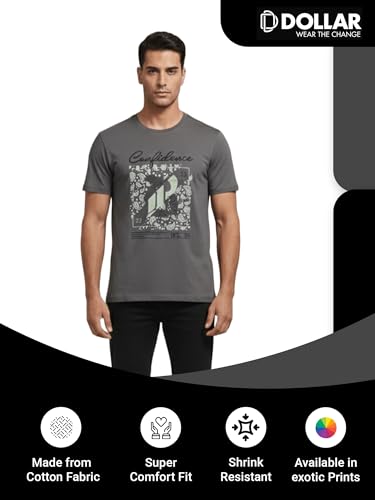 Image of Dollar Men's Pack of 1 Printed Non Zipper Round Neck T-Shirt