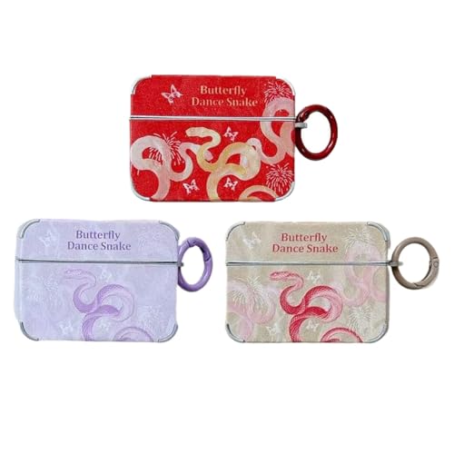 蛇 イヤホンケース 第4世代 Airpodsケース 対応 中国風 花火 AirPods 1/ 2/ 3/ 4/Pro用ケース 個性 デザイン 全面保護 耐衝撃 落下防止 誕生日 ギフト プレゼント (AirpodsPro/Pro2,A)