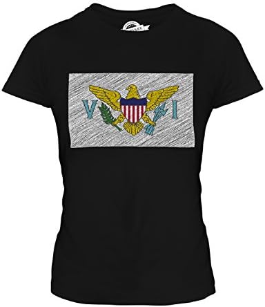 T-Shirt Donna Candymix Bandiera Isole Vergini Americane - Effetto Consumato, 100% Cotone