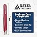 Delta Tweezer Eyebrow Tweezers for Women Facial Hair Pinzas Para Cejas Professional Stainless Steel Ingrown Facial Hair Removal Tweezer Men & Beauty & Personal Care Tools (1, Brown)
