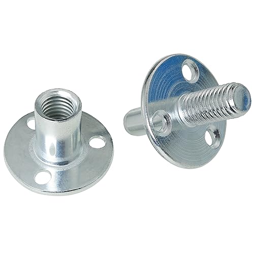 Pro Bamboo Kitchen 1 Set M12 Metal Bed Post Connector Screw in T Nut Bed Post Connector Nut for Bedpost Cabinet Legs Sofa Legs Furniture Hardware Assembly Silver