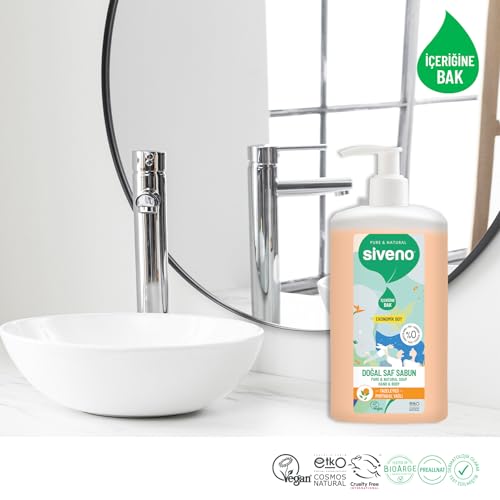 Siveno %100 Doğal Sıvı Kastil Sabun Portakal Yağlı Yoğun Nemlendirici Arındırıcı Bitkisel Vegan 1000 ml