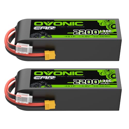 OVONIC 4S LiPo Battery 2200mAh 14.8V 130C RC Battery with XT60 Connector