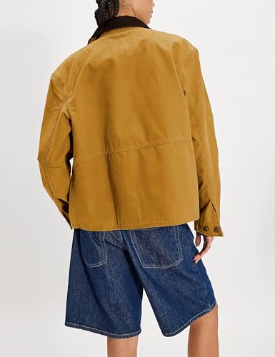 Lentta Womens Cropped Cargo Jacket Utility Coat Contrast Collar Lightweight Outwear with Pockets2