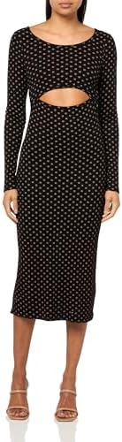 Volcom Women's Sential Printed Knit Midi Dress, Black