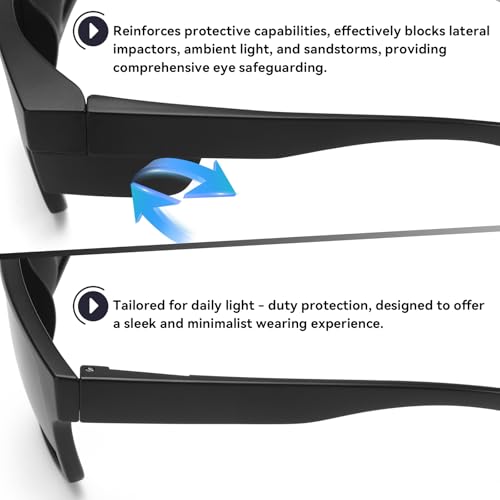 Trendy Square Polarized Sunglasses for Men, Wrap-Around Side Protection Design thick Frames DG520-20252