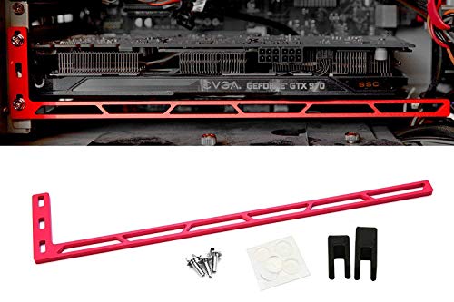 Fstop Labs CloverTale Graphics Card GPU Brace Support, Video Card Sag Holder Bracket, Anodized Aerospace Aluminum (Upgraded Version Red)