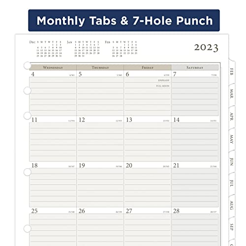 At-A-Glance 2023 Weekly Planner Refill, Hourly, 93010 Day-Timer, 8-1/2" X 11", Size 5, Folio Size, Loose Leaf, Monthly Tabs (491-285) #TOP4