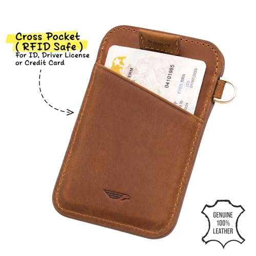 Image of POCKT Slim Card Holder Wallet For Men and Women - Minimalist Front Pocket Wallet Elastic Credit Card Holder Genuine Leather RFID Blocking Card Case Wallets, Cali, 4.25 x 2.75 x 0.15 inches, Minimalist