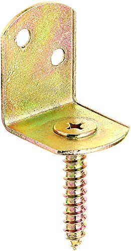 GAH-Alberts 213442 Flechtzaunhalter L-Form | galvanisch gelb verzinkt | Gesamthöhe 83 mm | 50er Set