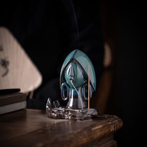 Brûleur d'encens bleu en céramique pour chasser le stress