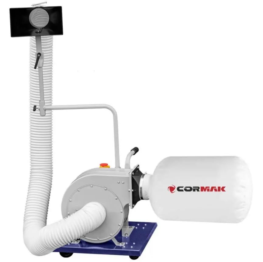 CORMAK FM230DBK - Extractor de aserrín ciclón colector chip polvo madera 230 V 56L chip