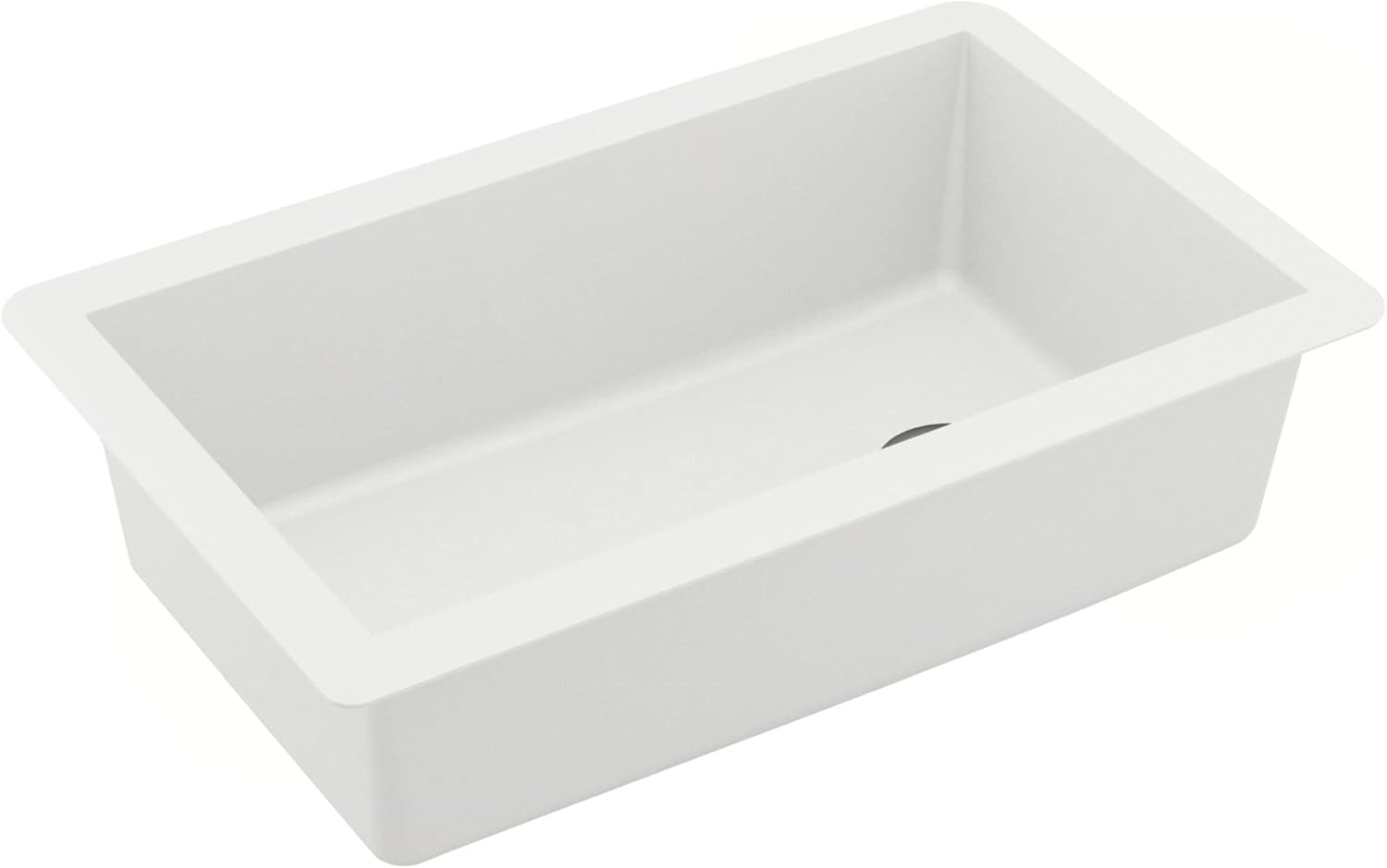 Karran QU-670 Undermount Quartz Composite 32 in. Single Bowl Kitchen Sink in White