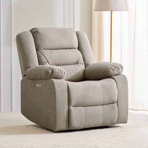 Image of Home Centre | Cairo NXT Fabric 1-Seater Electric Recliner | Recliner Sofa for Living Room | Beige | 2 Year Warranty