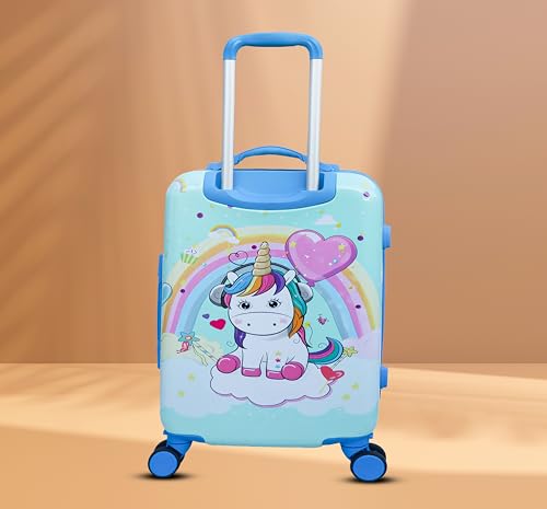 Image of ADSON Abs Kids Trolley 360 Rotating Luggage 360 Degree Wheels Unicorn Non-Breakable 16 Inch Kids Hardsided Suitcase with 4 Wheels, 360 Degree Wheel Travel Trolley Bag (S Design 2)