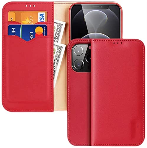 Étui portefeuille iPhone 13 Pro Max KANUZ rouge en TPU avec blocage RFID